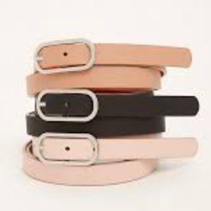 TORRID- PLUS SIZE REVERSIBLE BELT SET - black/white, blush pink/grey, red/tan